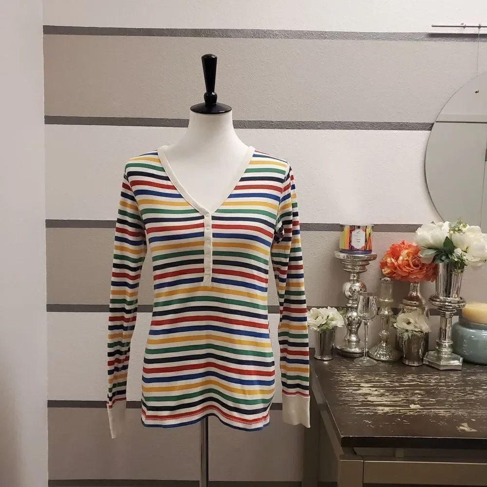 Hanna Andersson Organic Cotton Striped Tee Sz S